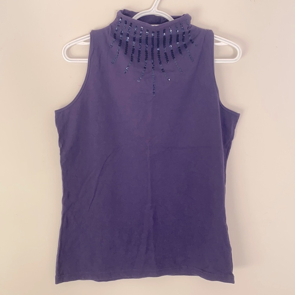 Cortifiel embroidered sleeveless halter top